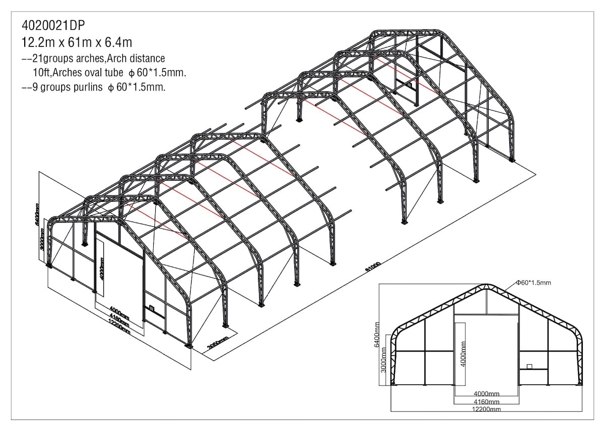 2m x 61m x 6